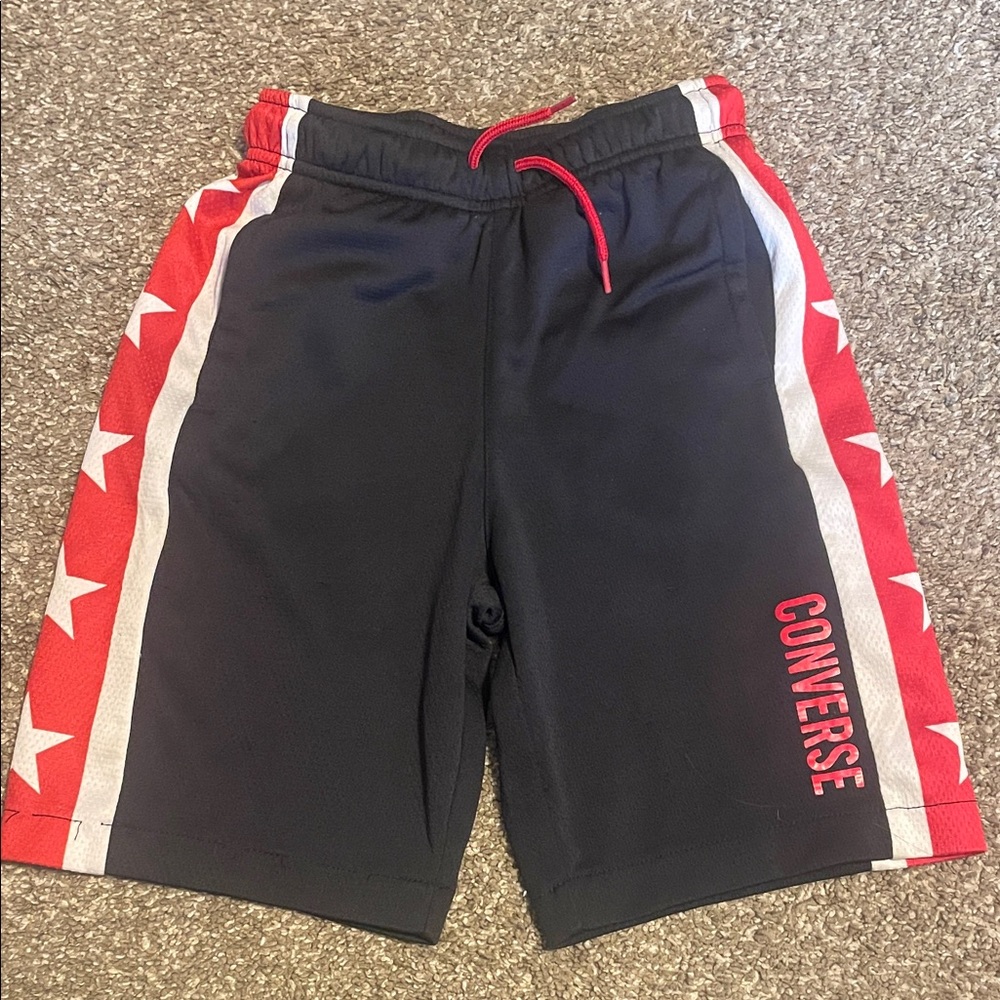 Converse Black Shorts with Red and White Stars